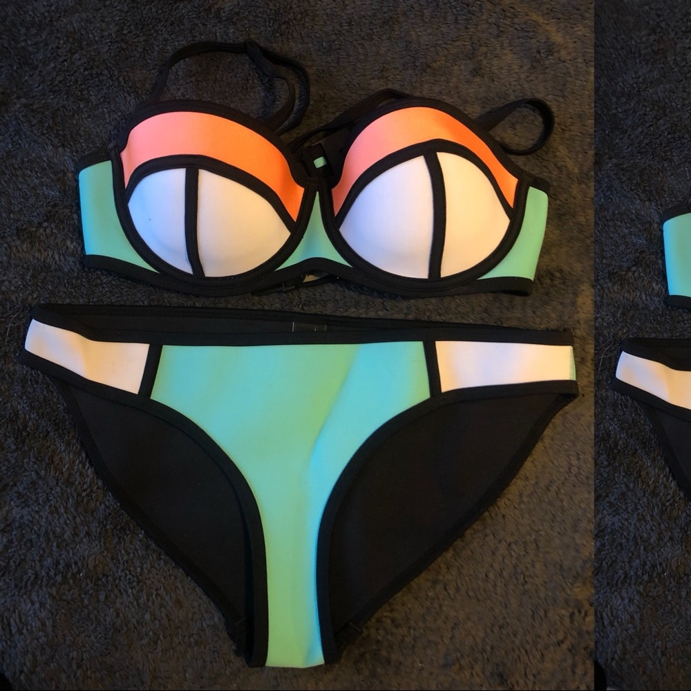 TRIANGL Colorblock Balconette Top Neoprene Bikini